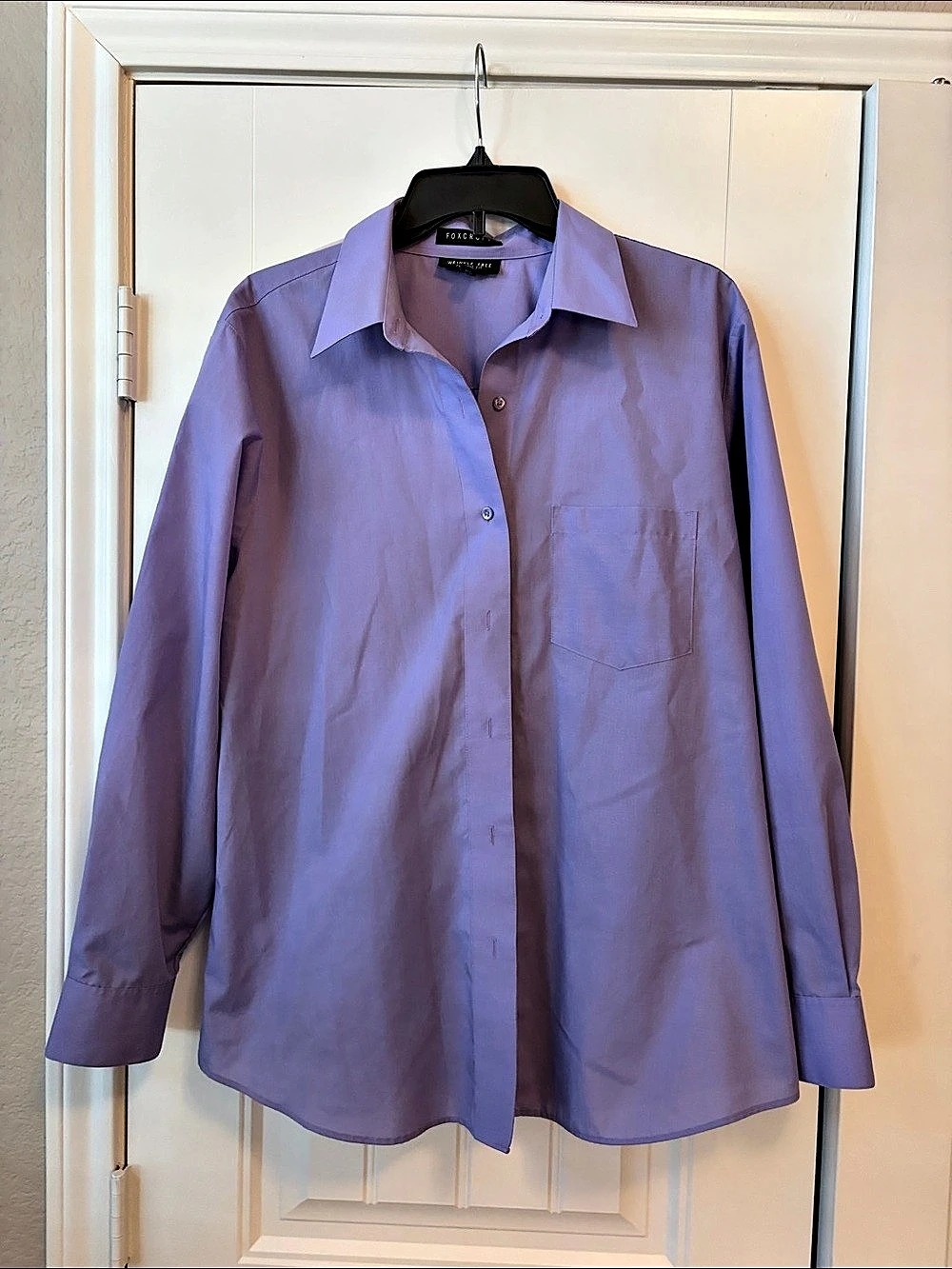 Foxcroft Classic Fit Wrinkle Free Button-Down Shirt Button Down Shirt in Purple